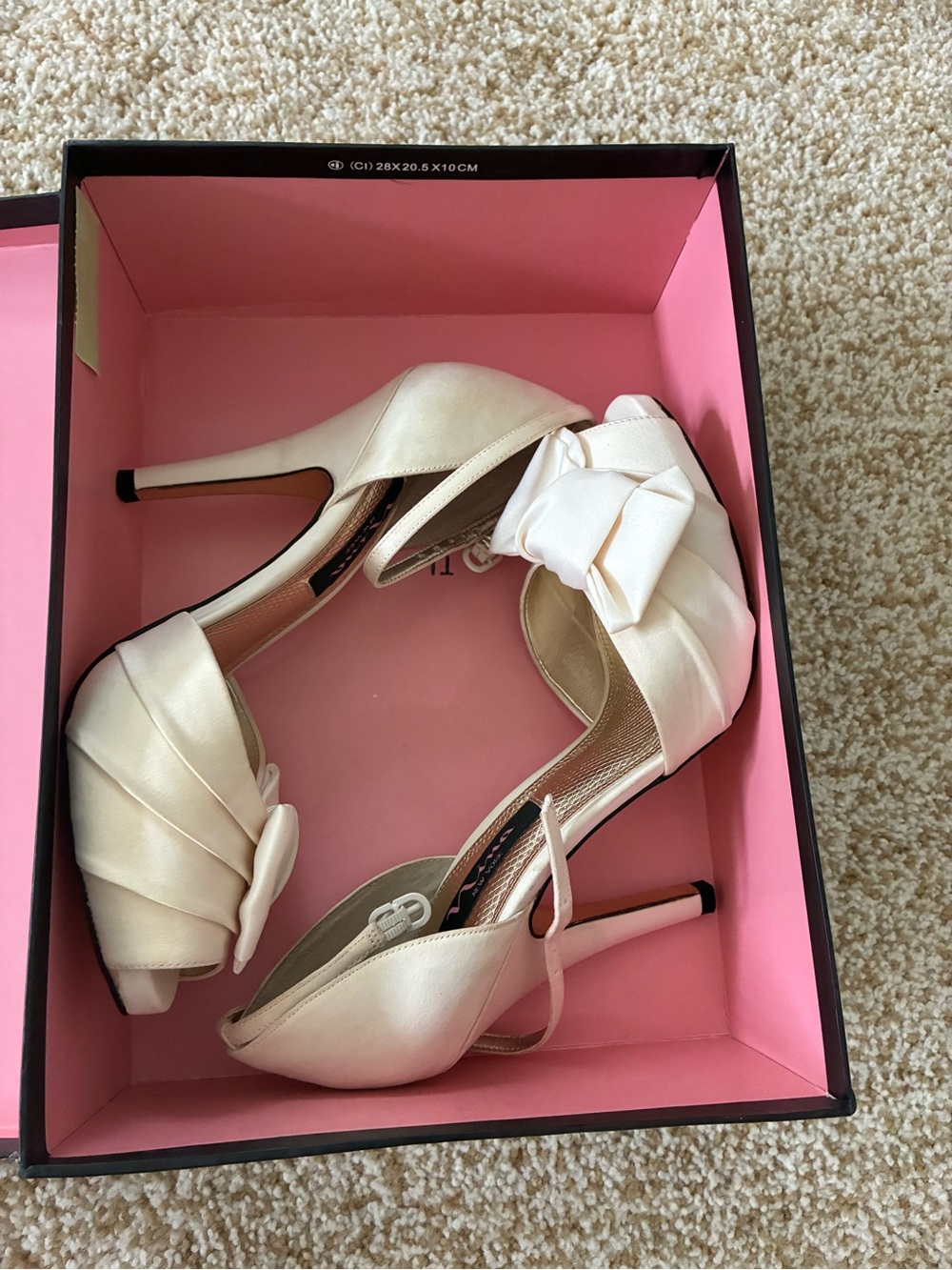 Nina- Elegant Ivory Peep-Toe Heels with Bow Detail - Women Shoes